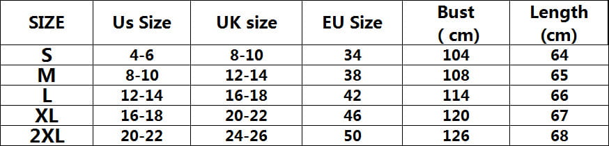 The size chart for the ruffled v-neck puff sleeve blouse displays bust and length measurements in centimeters for various clothing sizes.