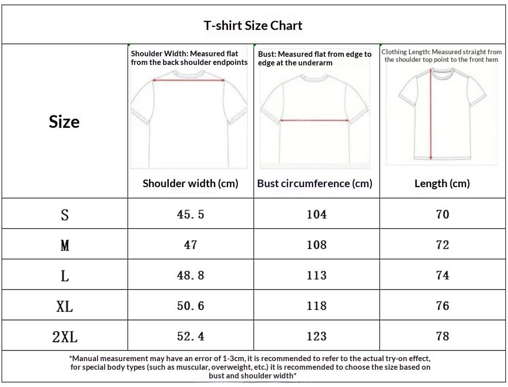 men striped athletic short set size chart showing shoulder width bust circumference and length measurements for sizes s through 2xl