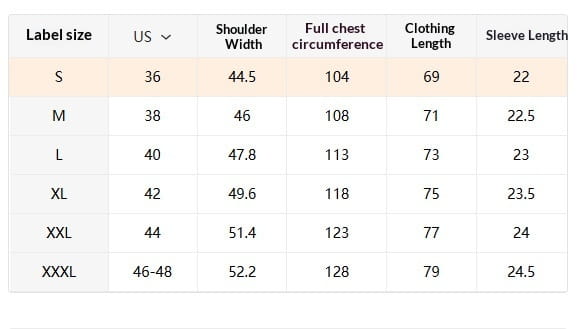 Size chart for a mens slim fit striped polo shirt displaying measurements in inches for sizes S to XXXL.