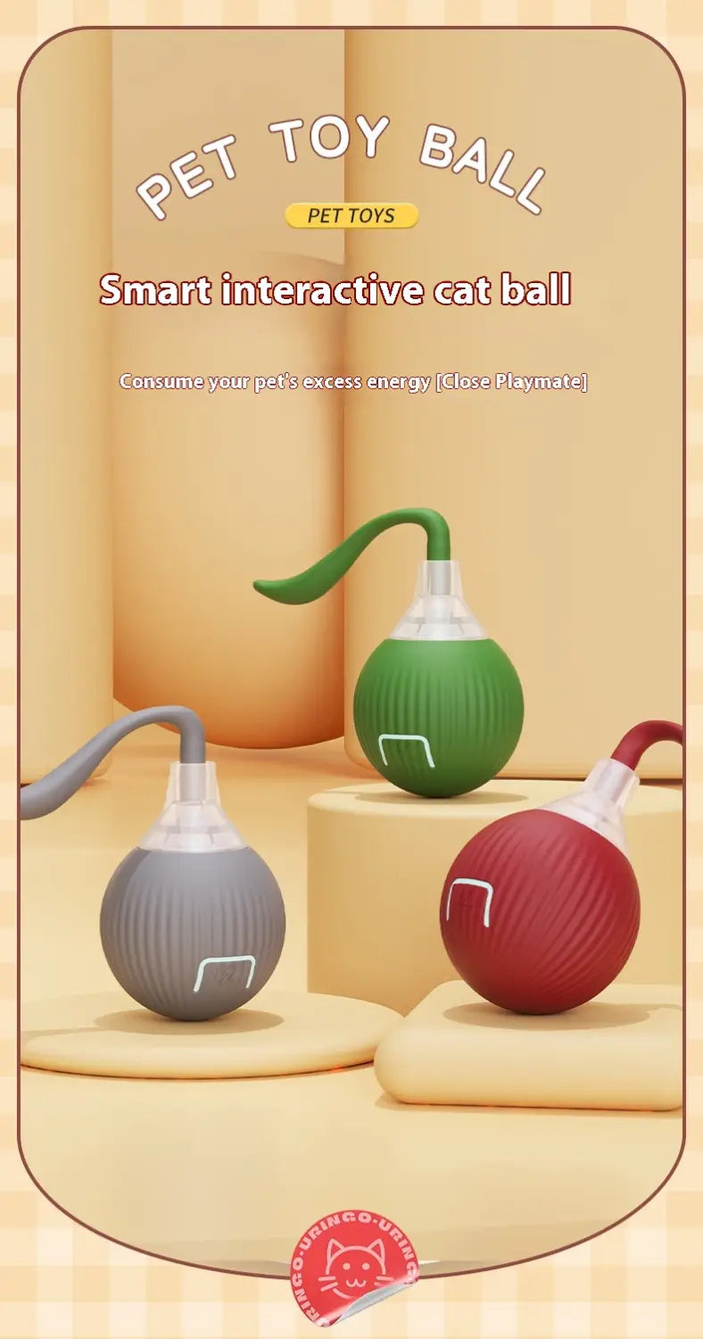 Interactive Cat Toy Ball Automatic Moving Roller Toy