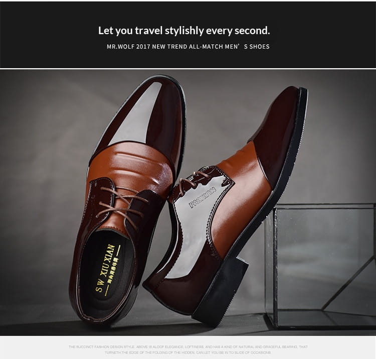 Braun- und weißfarbene zweifarbige Lederschuhe für Herren Oxford mit klassischem britischem Design mit spitzer Kappe