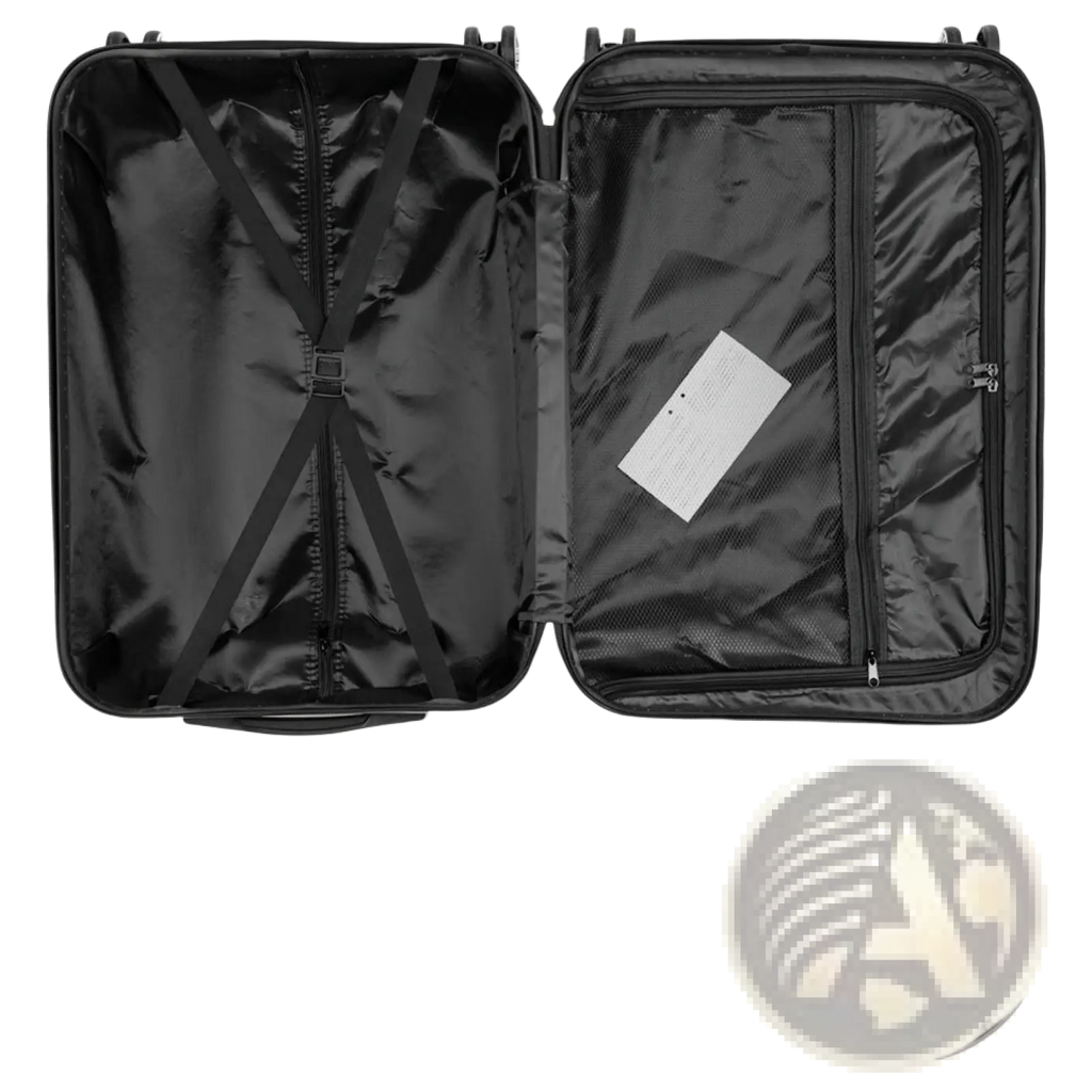 Black hard-shell suitcase from 3-in-1 dark gray hardshell spinner luggage set with sleek design and reinforced interior compartments