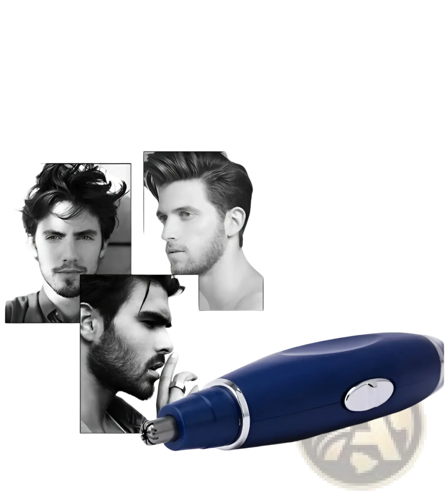 Blue electric 3-in-1 ear nose and pet nail trimmer with silver accents and a simple design for versatile grooming
