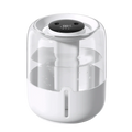 White cylindrical 3.8l smart double mist air humidifier with transparent water tank and digital display on top