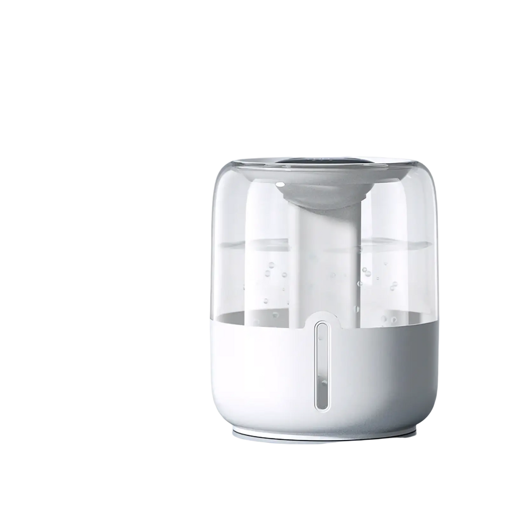 White and transparent glass 3.8l smart double mist air humidifier with sleek design emitting heavy fog