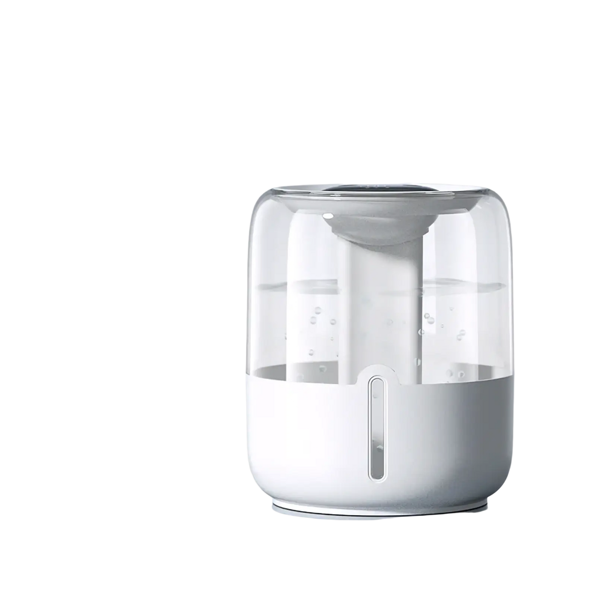 White and transparent glass 3.8l smart double mist air humidifier with sleek design emitting heavy fog