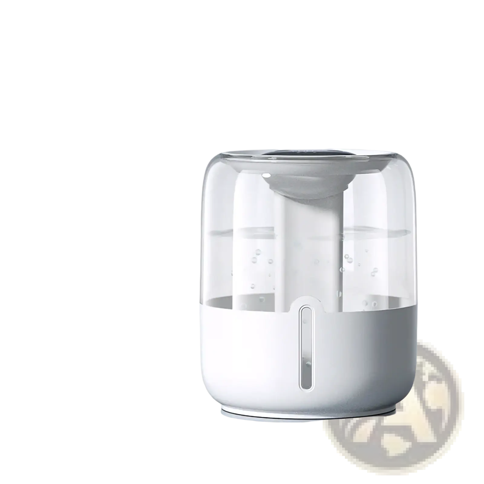 White and transparent glass 3.8l smart double mist air humidifier with sleek design emitting heavy fog