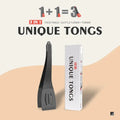 Black 3-in-1 silicone slotted spatula and kitchen tongs clip with spatula turner and slotter design