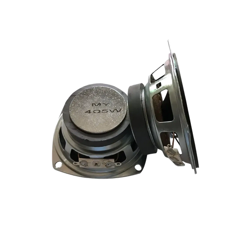 3 inch 5w full range speaker driver unit with silver metallic cone and black surround in silver color