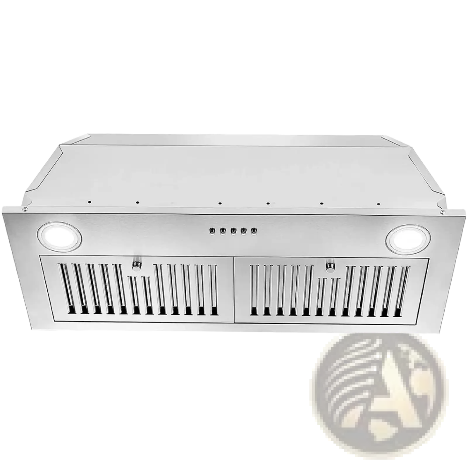 30 inch range hood insert stainless steel vent with sleek modern design and built-in circular lights on either side