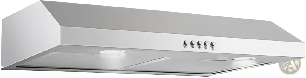 30 inch under cabinet stainless steel range hood with 500 cfm airflow and integrated lighting in a modern design