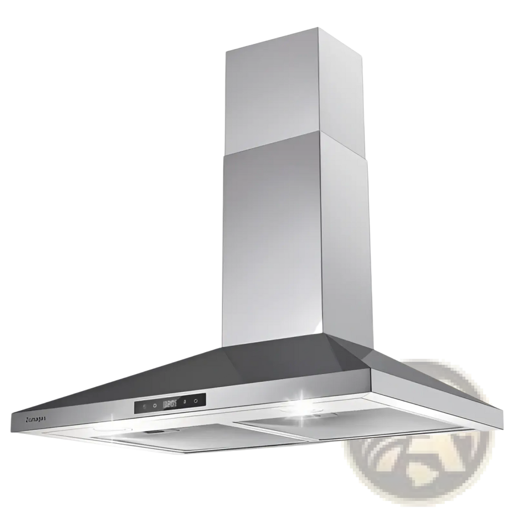 30 inch wall mount range hood stainless steel with sleek modern design and digital control panel 450 cfm