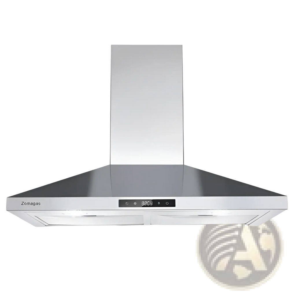 30 inch wall mount stainless steel zomagas range hood with sleek modern design and digital control panel 450 cfm