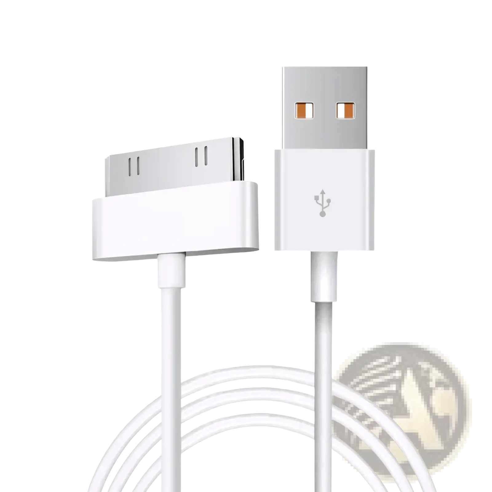 White usb-to-30-pin charging cable 1 meter long for iphone 4 ipad ipod with durable material and reliable performance