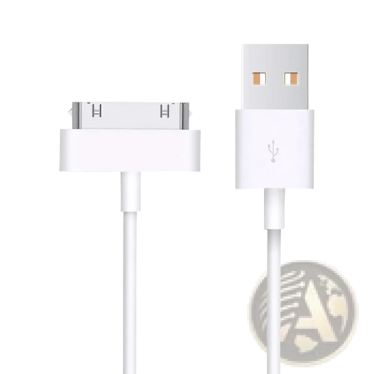 White 30 pin usb charging cable for iPhone 4 iPad and iPod with durable connector for reliable charging