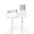 White usb-to-30-pin charging cable 1 meter long for iphone 4 ipad ipod with durable material and reliable performance