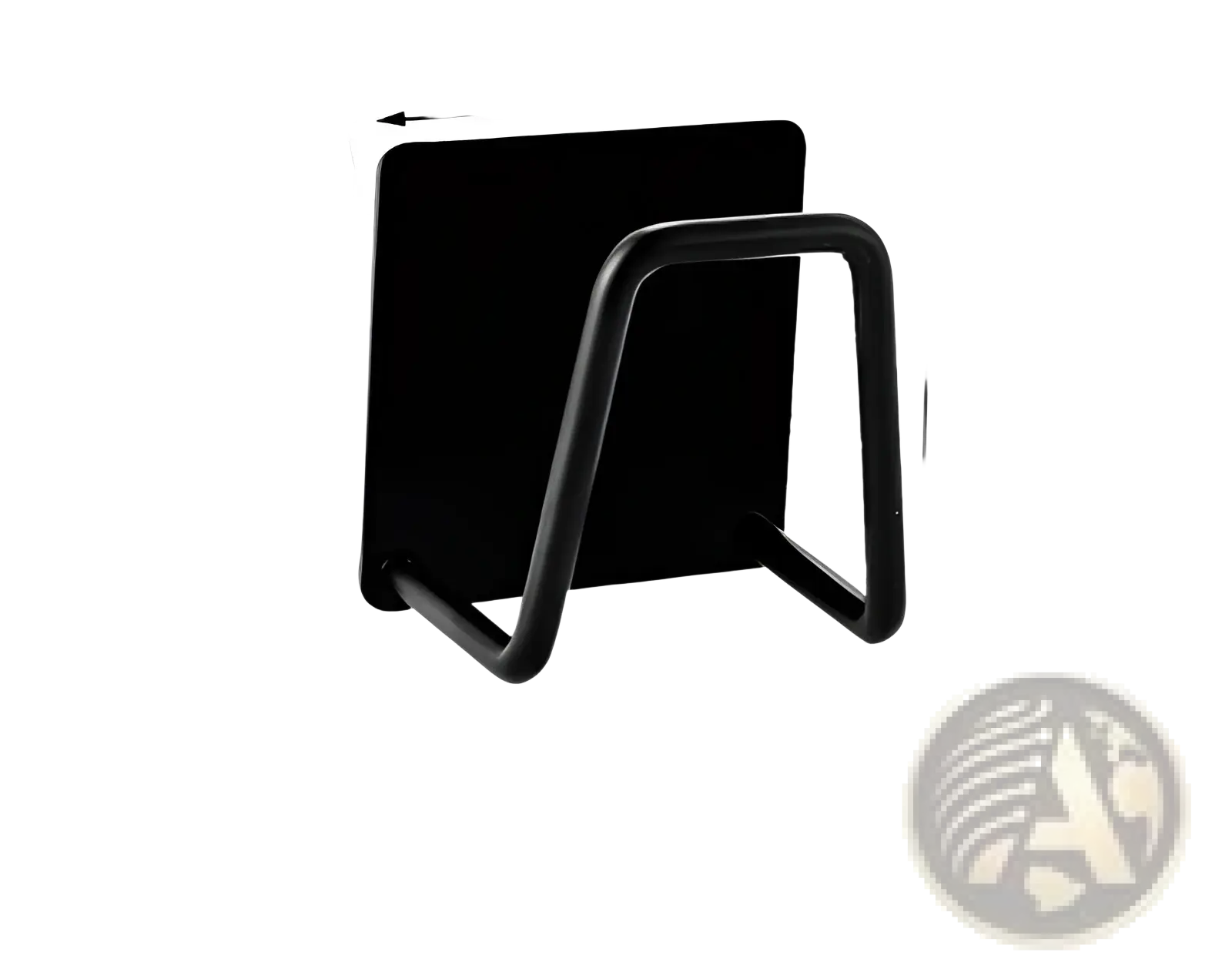 Black adhesive 304 stainless steel wall-mounted hook with curved u-shaped design for keys or utensils holder