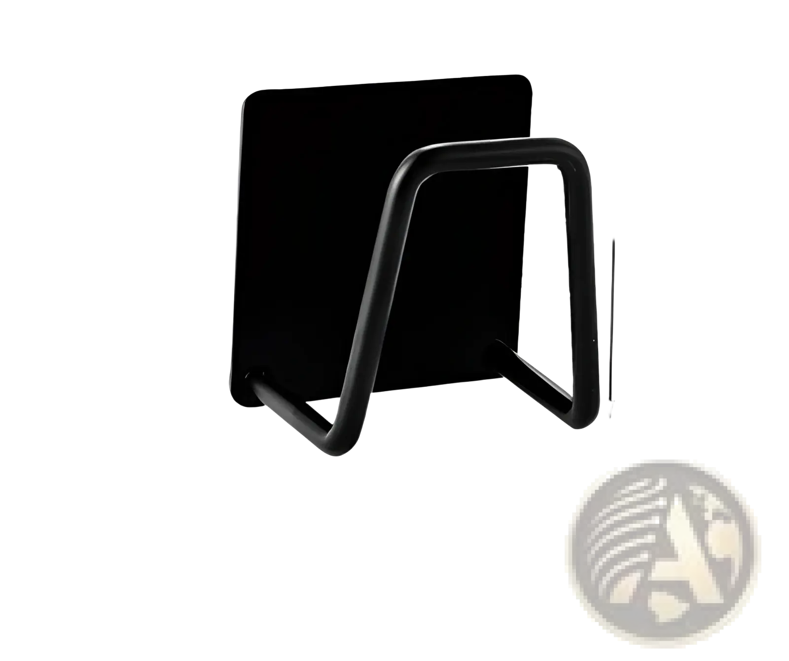Black minimalist wall-mounted hook with adhesive backing for 304 stainless steel sink sponge holder drying rack