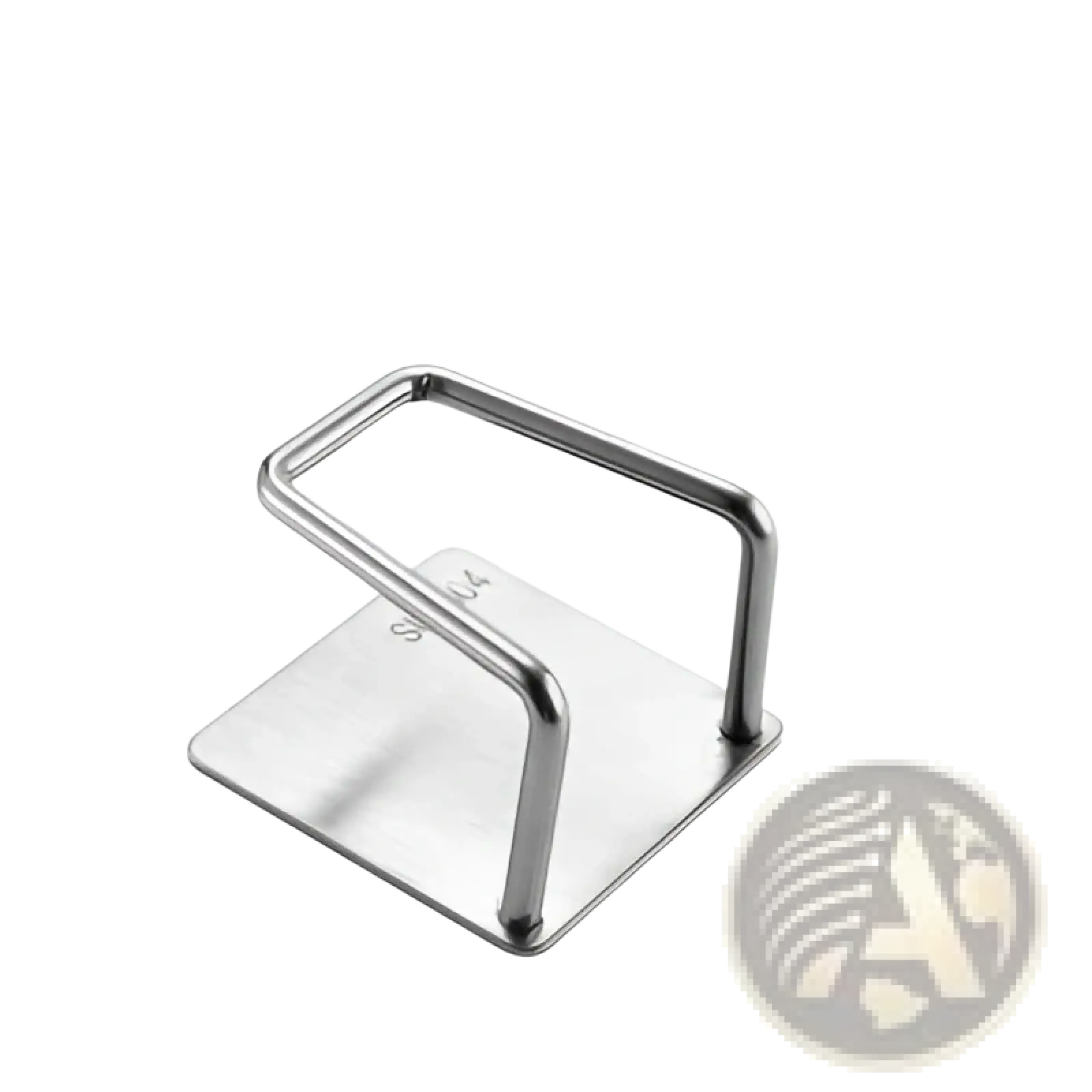 Stainless steel kitchen utensil holder with sleek minimalist design and rounded edges for sink sponge drying rack