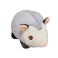30cm soft plush opossum stuffed animal in gray and white with black-tipped ears and embroidered brown eye