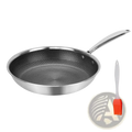30cm stainless steel hex non stick induction frying pan with honeycomb-patterned nonstick interior and polished handle