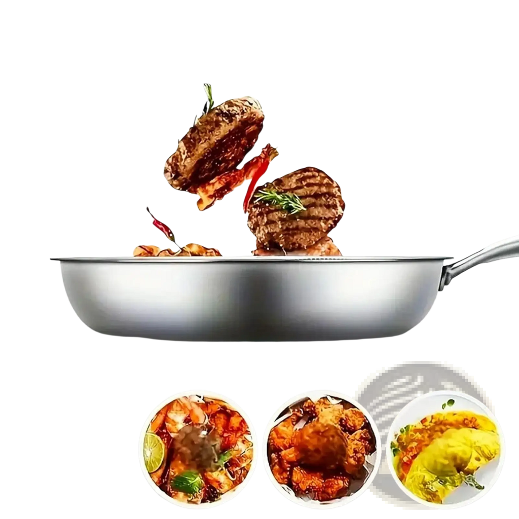 30cm stainless steel hex non stick induction frying pan with sleek modern design and sturdy handle
