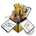 30th birthday pop up card gold with glitter 80 design featuring festive balloons cake and fireworks in 3d greeting gift