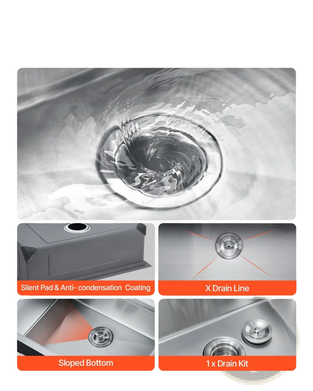 33 inch stainless steel double bowl workstation sink with sleek modern design quick drainage and anti condensation coating