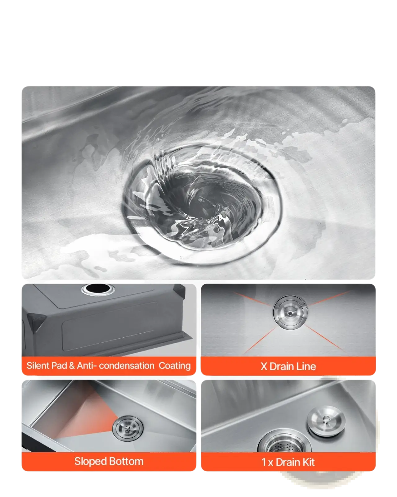 33 inch stainless steel double bowl workstation sink with sleek modern design quick drainage and anti condensation coating