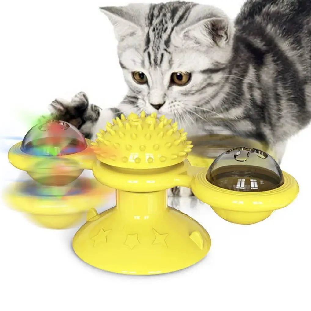 Interactive Windmill Cat Toy Set with Led Light Ball