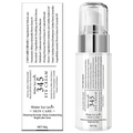 Transparent glass bottle with silver pump labeled water ice levín 345 eye cream for all skin types skincare set