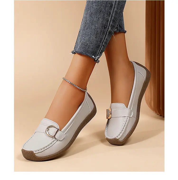 Women’s Soft Flat Loafers with Comfortable Beef Tendon Sole
