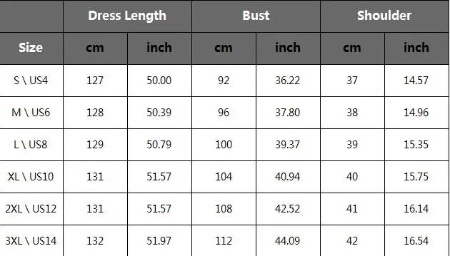 The table displays size measurements including bust and shoulder dimensions in centimeters and inches for the distressed multi buckle tiered denim maxi shirt dress in sizes s through 3xl.