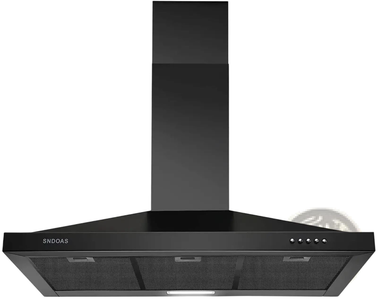 36 inch black stainless steel wall mount range hood with sleek modern design and mesh filters for kitchen ventilation