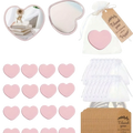 Pink heart-shaped bridal shower favors with soft matte finish and white borders for bridesmaids and weddings