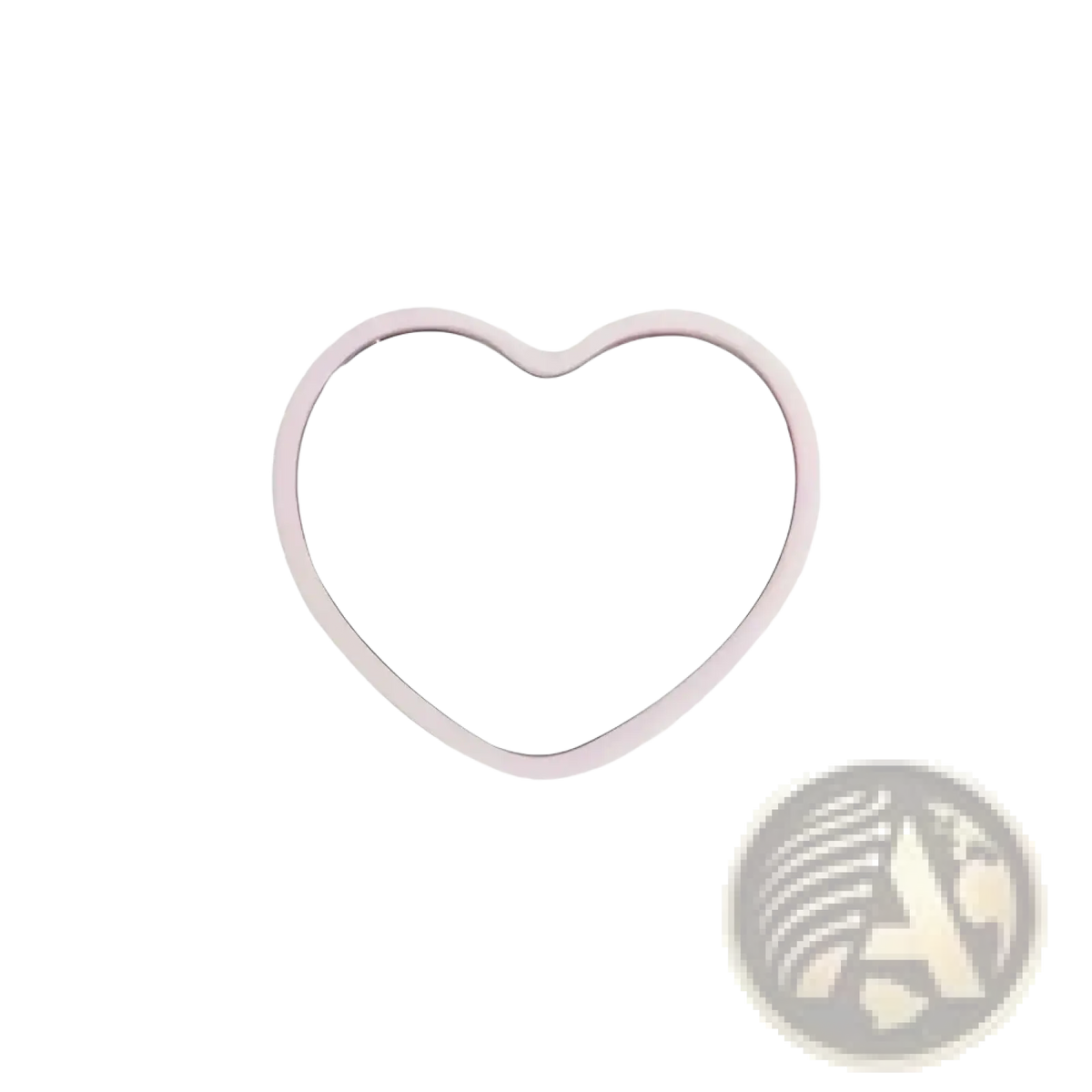 A sleek metallic heart shaped cookie cutter with smooth reflective surface included in 36pcs bridal shower favors set