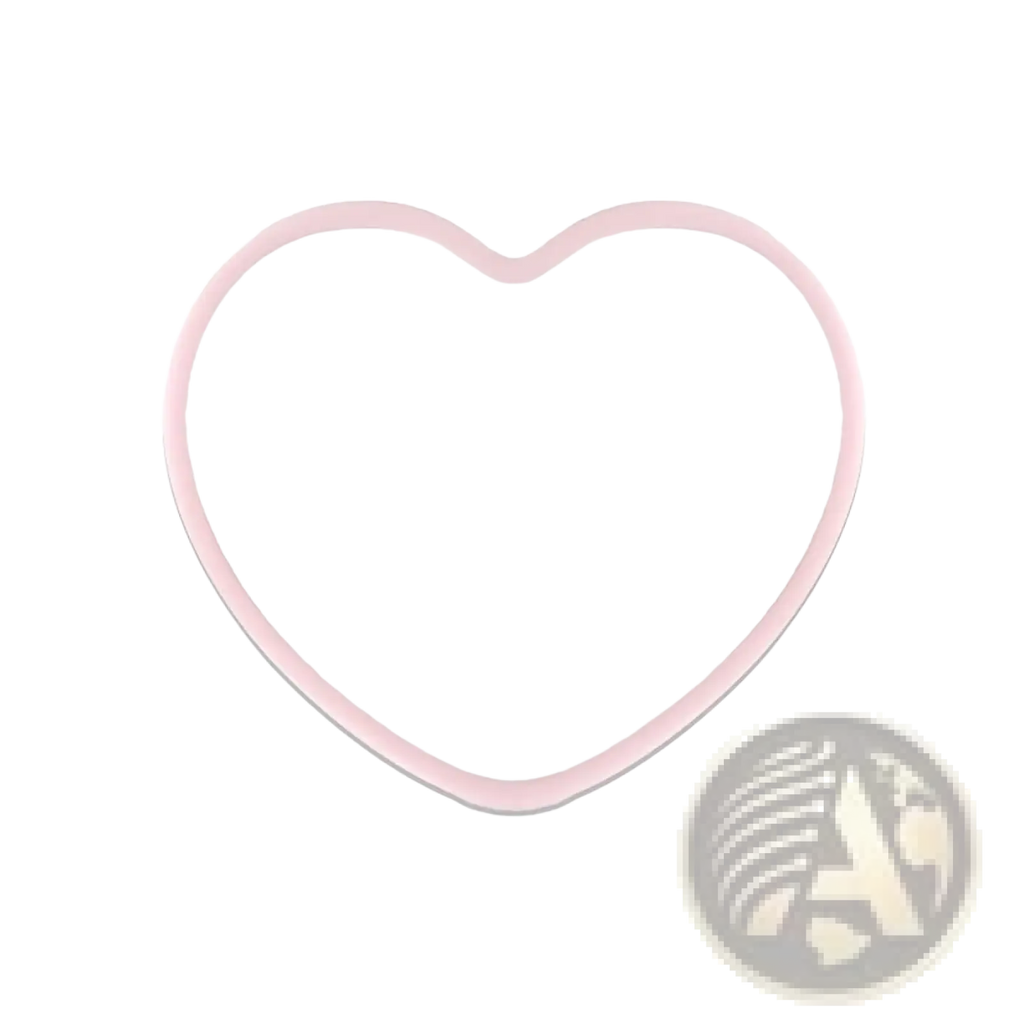 A delicate pink heart-shaped mirror with a smooth rounded frame for bridal shower and wedding favors