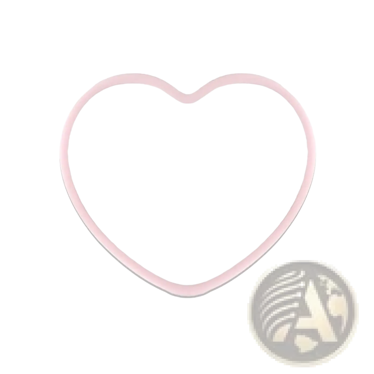 A delicate pink heart-shaped mirror with a smooth rounded frame for bridal shower and wedding favors