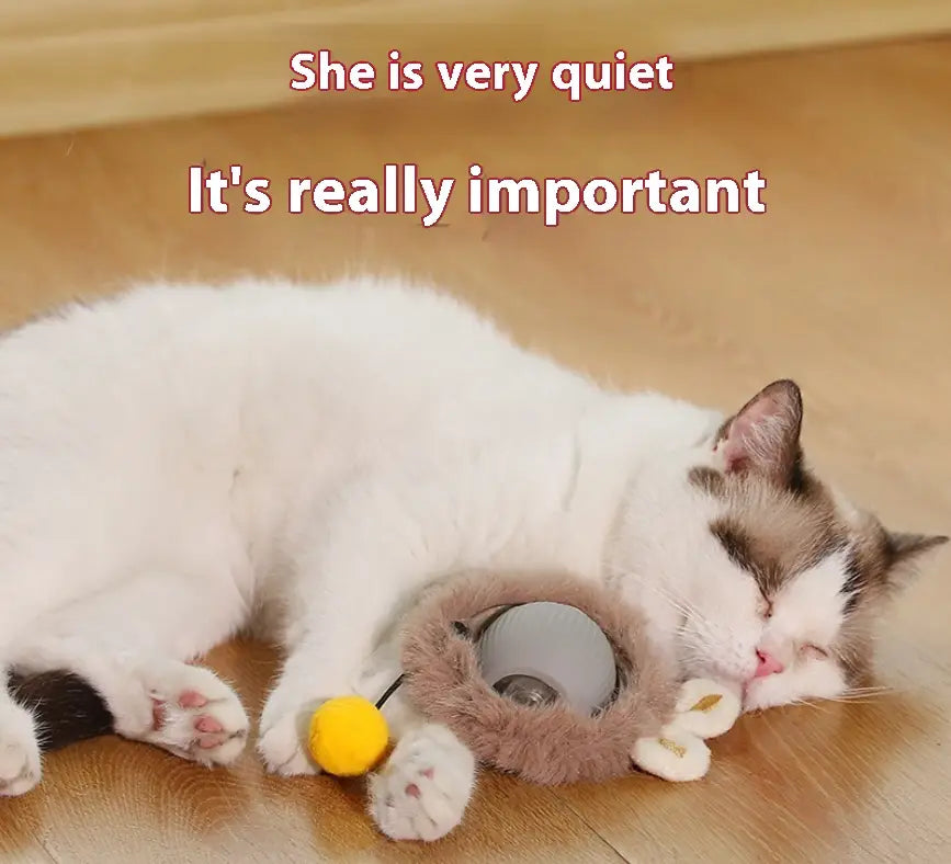 Plush Cat Ball Rolling Toy for Boredom Relief