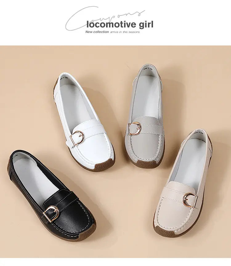 Women’s Soft Flat Loafers with Comfortable Beef Tendon Sole