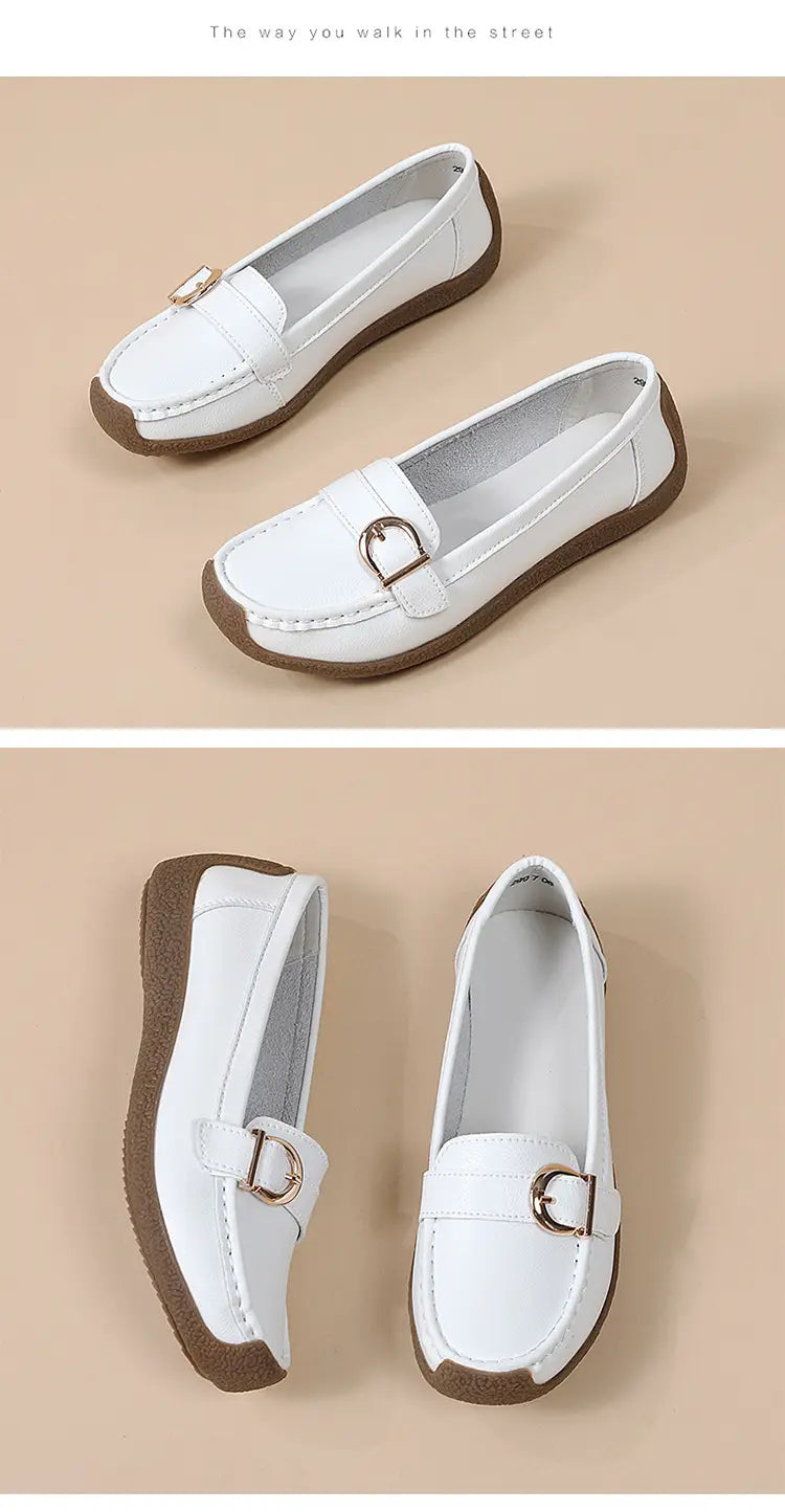 Women’s Soft Flat Loafers with Comfortable Beef Tendon Sole