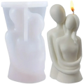 White silicone 3d couple hug candle mold featuring two embracing figures for candle making