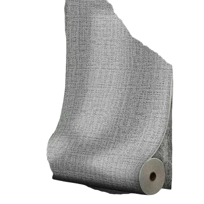 Gray textured 3d linen self adhesive wallpaper roll with subtle woven pattern for living room and kids room paper wallpapers