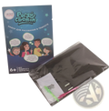 Black 3d magic glow drawing pad kit with dark blue cartoon packaging includes black mat white paper and colorful stylus tools