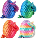 3d printed iridescent dragon egg collectibles with detailed scales and vibrant gradient crystal color schemes