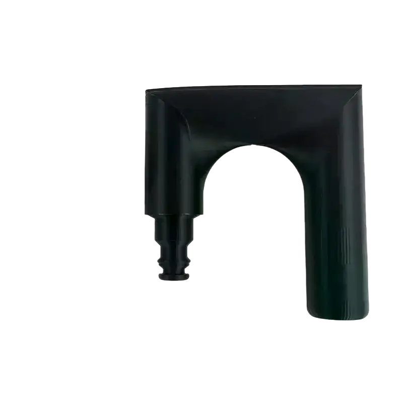 Black printed pla garden hose connector with curved arch design and threaded fittings for controlled water flow