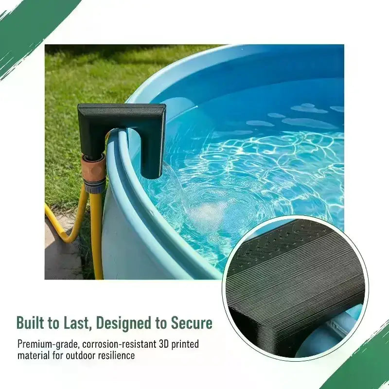 Black 3d printed pla garden hose water nozzle with sturdy textured surface for outdoor water flow control made of polylactic acid