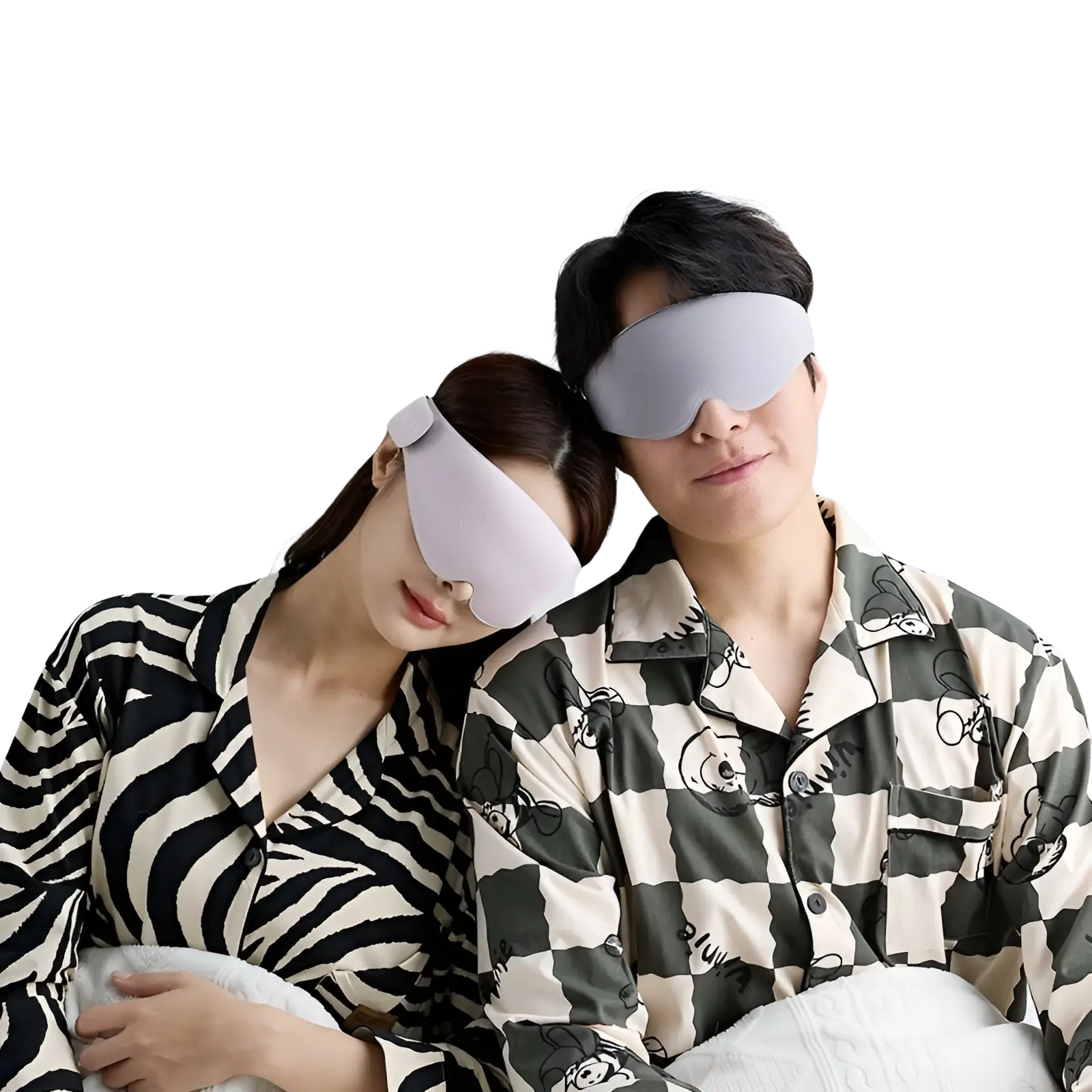 Soft lavender and gray breathable contoured fabric eye masks from eyeshade for a good night’s sleep
