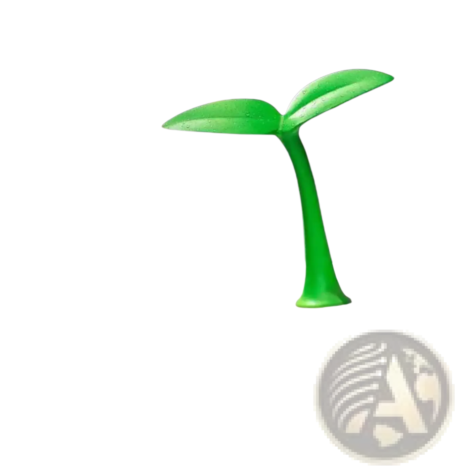 Bright green plastic 3d tree sapling car roof antenna decoration with two broad leaves and slender stem