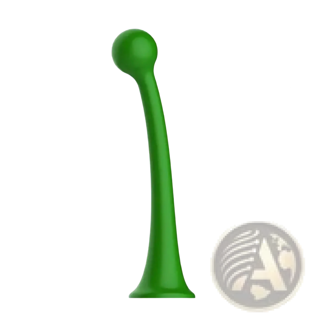 Green silicone anal plug with rounded head and tapered base for 3d tree sapling car roof antenna decoration